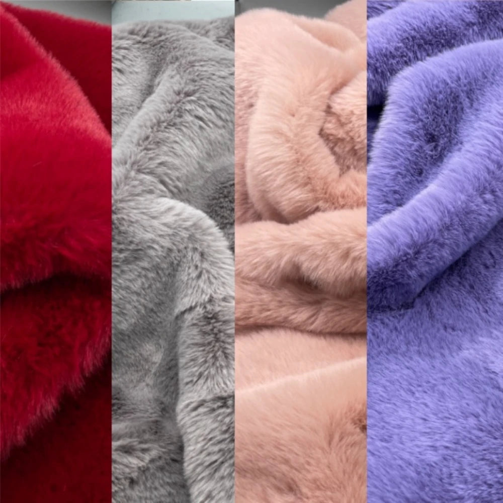 2cm Thick Imitation Otter Rabbit Long Plush Fabric for Encryption Doll Hair Counter Display Background Soft Cloth Sew Material