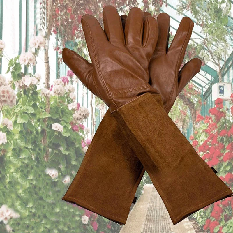 S-XL Gardening Gloves Rose Pruning Thorn Cut Proof Bushes Long Sleeve Leather Floral Gauntlet Welding Protection Gloves