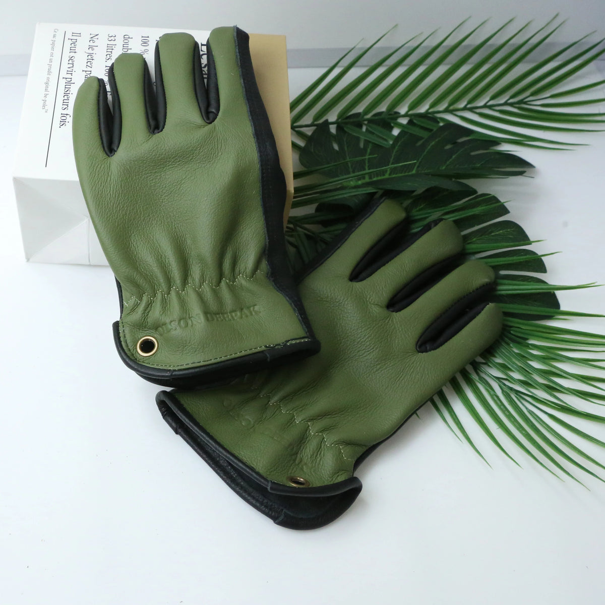 Leather Working Gloves for Gardening,Thornproof Gardening Gloves for Men and Women,Heavy Duty Leather Work Gloves Men
