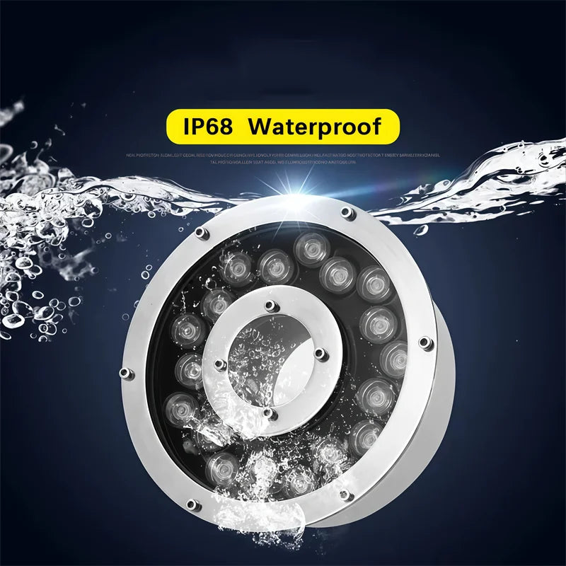 Fountain Light Colorful Underwater Light Waterfall Fountain LED Waterproof IP68 6W/9W/12W Swimming Pool Landscape Lamp 12V/24V