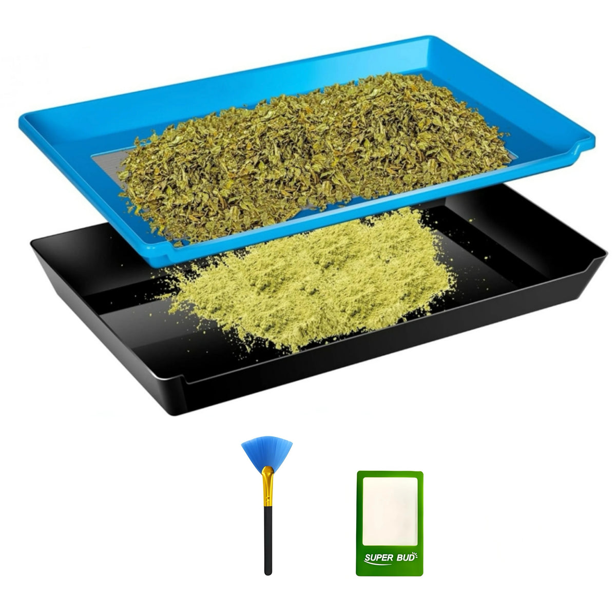 Trim Tray Kit with Trimming Tray 12" x 20", 150 Micron Pollen Screen, Bottom Harvest Bin, Scissors, Herb Plant Flower Dry Sifter