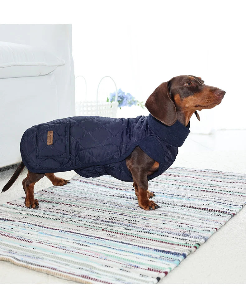 Winter Dog Coat for Dachshund Water Repellent Warm Dog Jacekt for Small Short-Leg Dogs Diamond Quilted Windproof Dog Clothing