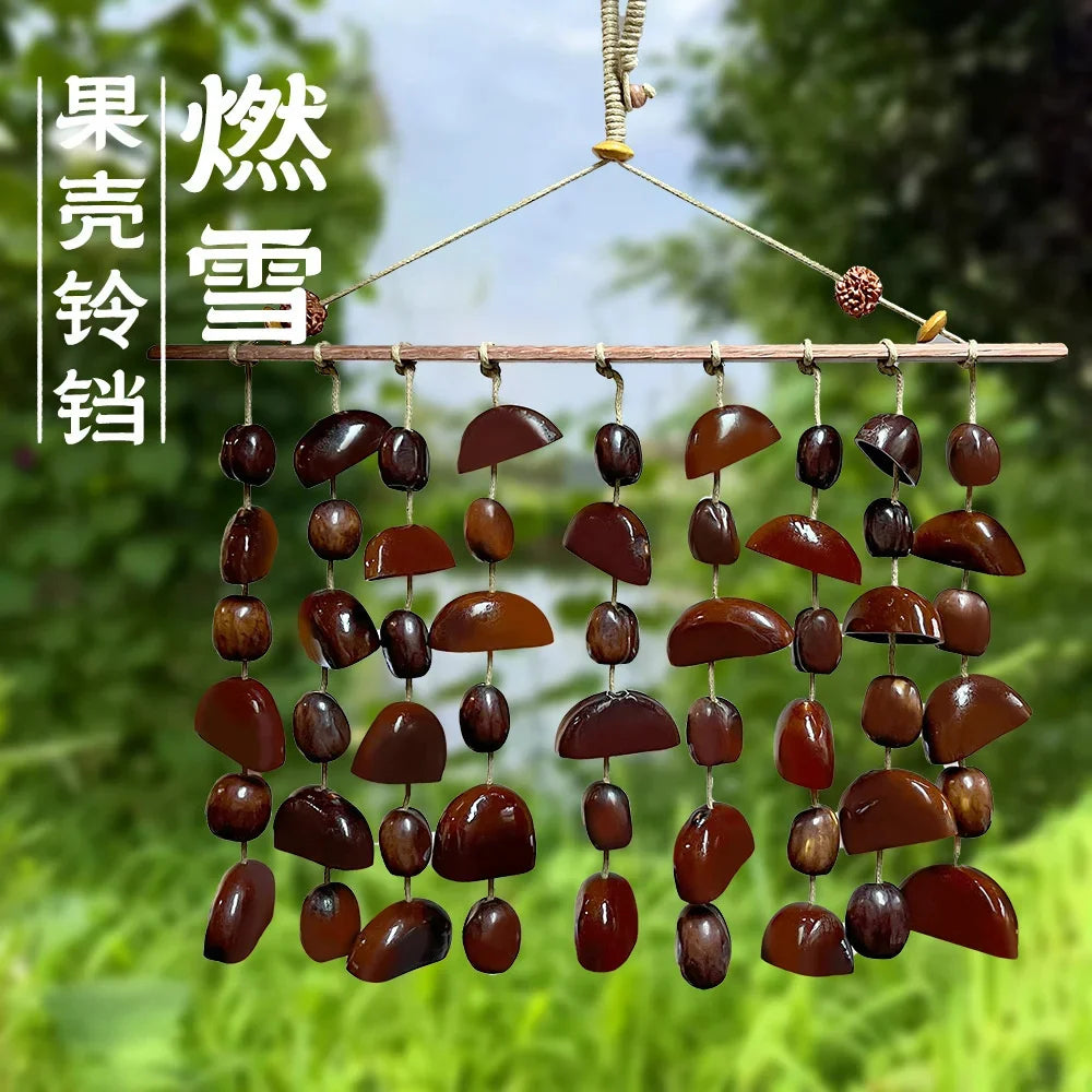 Natural Indonesian Seed Shell Hand Bell Wind Chime For Meditation Sound Therapy Yoga Altar Home Decor Boho Gift For Women