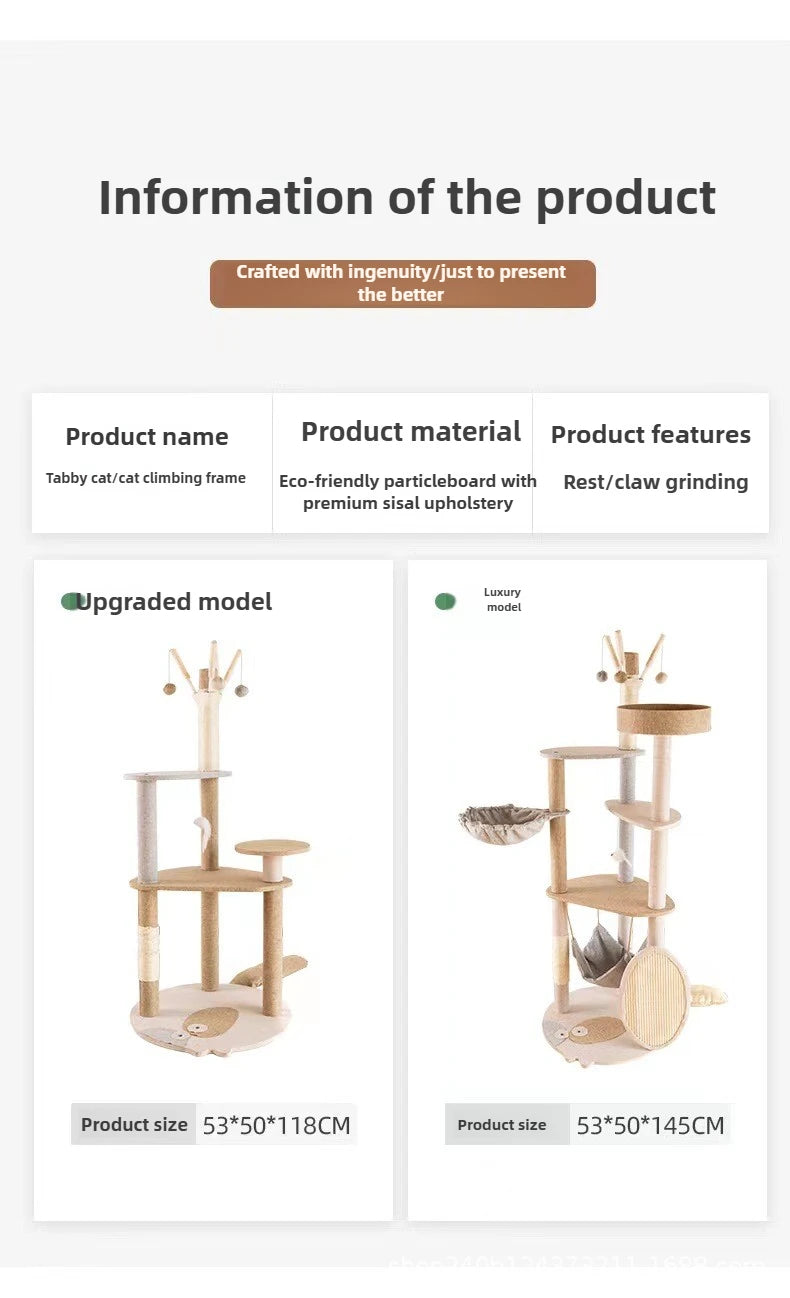 Cat climbing frame, cat tree, cat jumping platform, sisal material, cat tower, pet toy, pet climbing frame, cat scratching board
