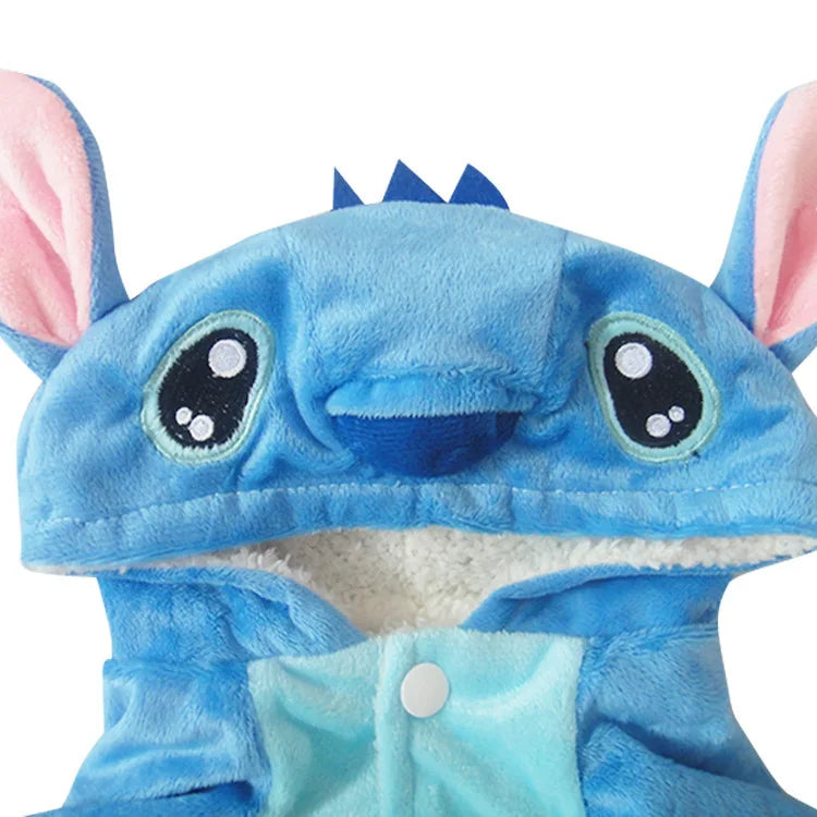 Cute Stitch 4-Paws Dog Sweater Winter Warm Clothes for Small Medium Breeds, Teddy Cosplay Costume Bulk Supply