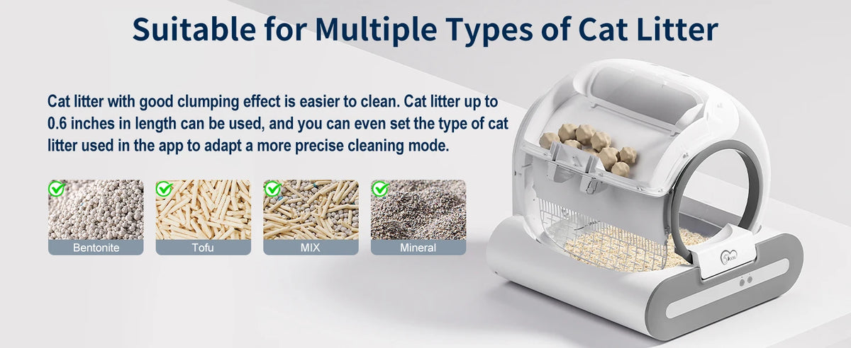 DOEL 2026 New Smart Self-Cleaning Cat Litter Box, 65L Large Space Automatic Cat Toilet, App Control, Only Support 2.4G WiFi, Compatible with Tofu and Mixed Cat Litter, Filter A Included Only, Suitable for Pet Lovers