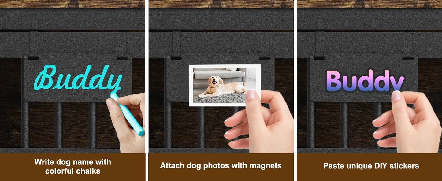 Dog Crate Furniture with Casters,Heavy Duty Dog Kennel Indoor for Large and Medium Dogs,Decorate House as TV Stand,Bedside Table