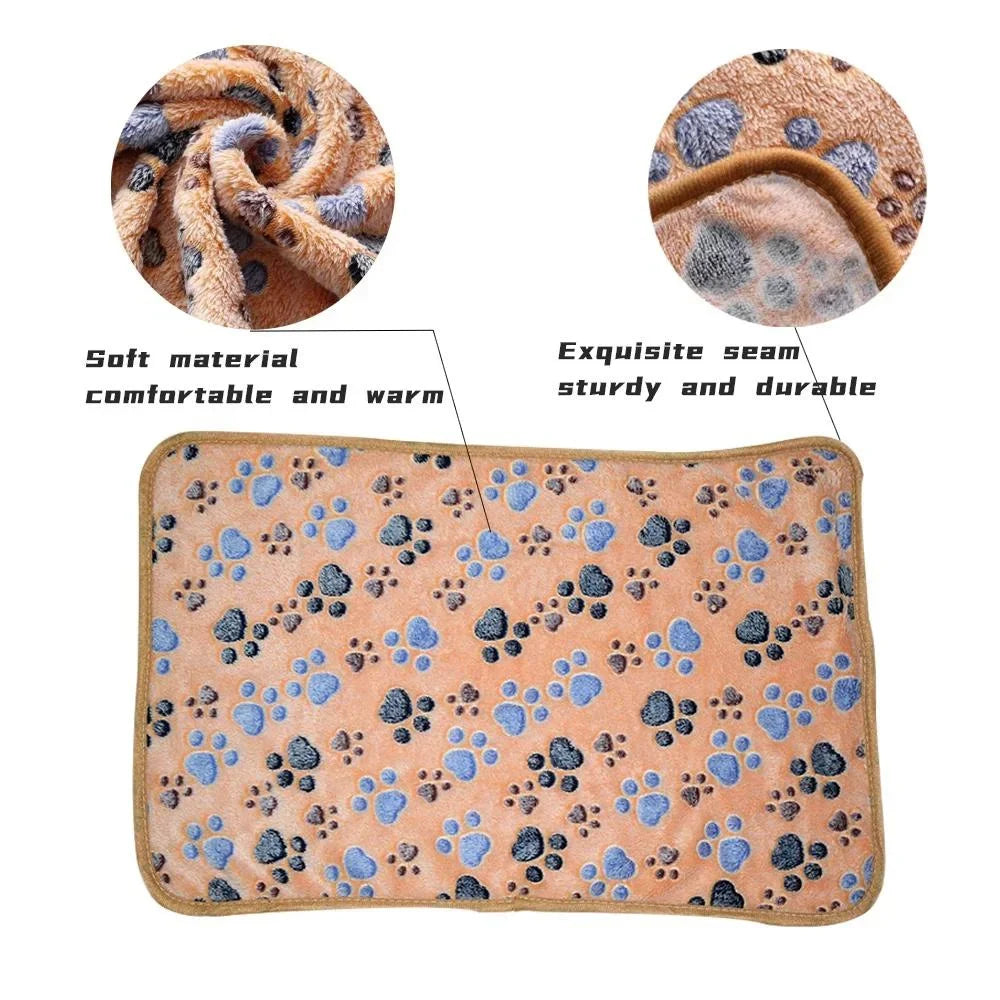 Dog Blankets Cat Soft Fluffy Fleece Pet Blanket Warm Cute Print Design Puppy Kitten Doggy Paw Small