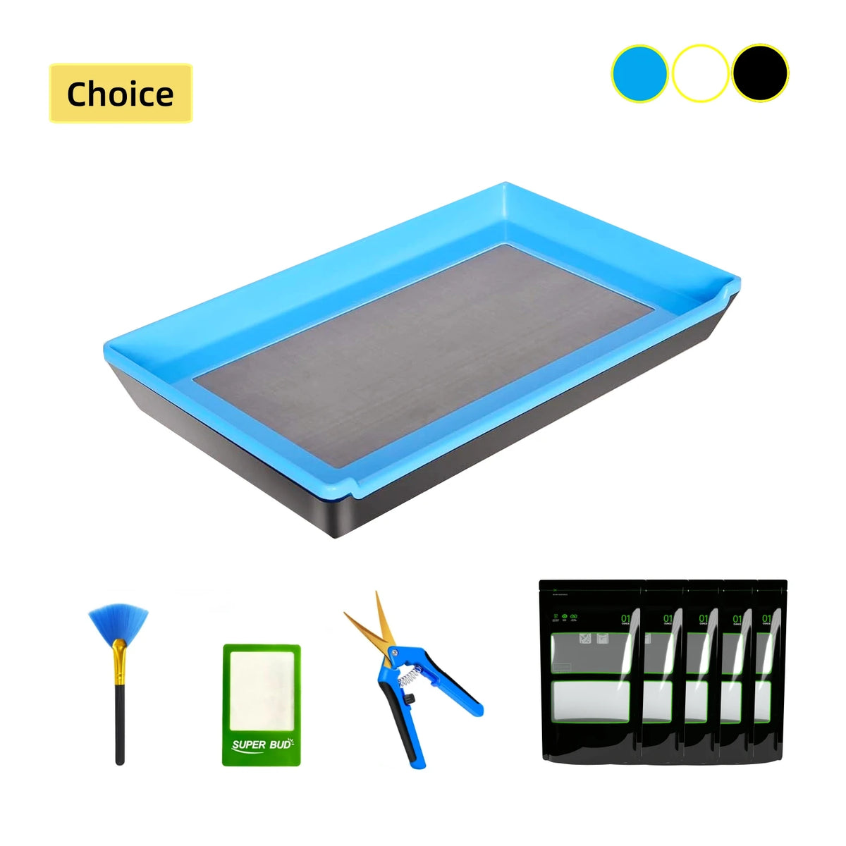 Trim Tray Kit with Trimming Tray 12" x 20", 150 Micron Pollen Screen, Bottom Harvest Bin, Scissors, Herb Plant Flower Dry Sifter