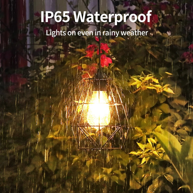 Intelamp 4000mah Solar Pendant Lights Solar Shed Hanging Lights Indoor & Outdoor Waterproof For Garden Terrace Balcony Pavilion