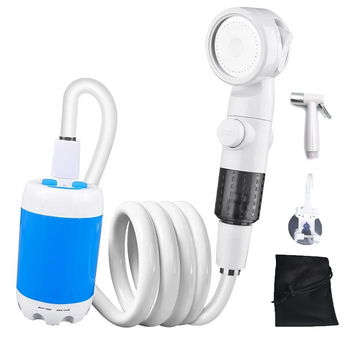 Outdoor Shower Portable Handheld Rechargeable Gentle Pet Bath Sprayer for Dogs and Cats Versatile Water Pump for Car Wash Garden Watering and Flower Care Cordless Low Energy Bath Grooming Equipment Kit