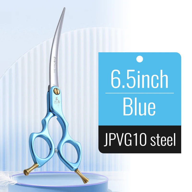 Fenice 6.0/6.5/7 Inch Professional Dog Grooming Scissors Curved Japan 440C Shear with High Quality Alloy Handle aseo de mascotas