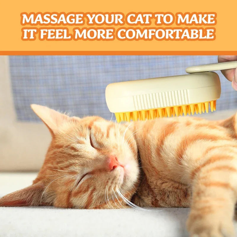 Pet Steam Brush Cat Dog Cleaning Steamy Spray Massage Beauty Comb 3 in 1 Hair Removal Grooming Supplies Pets Accessories