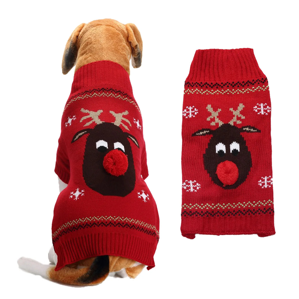 Christmas Dog Sweater for Small Dogs - Santa Claus Knit Pet Clothes for Poodle Teddy Puppy, Cute Warm Xmas Puppy Outfit