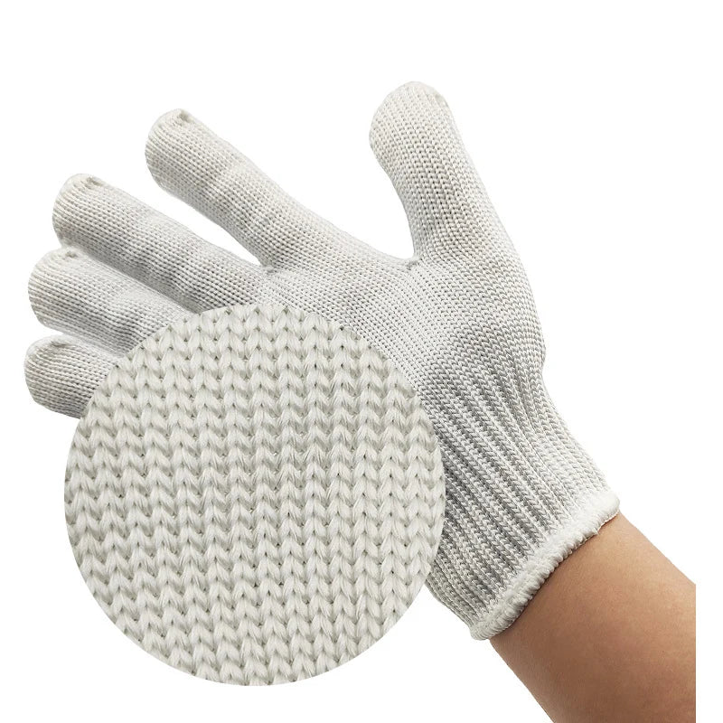 1Pair Black Level 5 Anti-cut Glove Safety Cut Proof Stab Resistant Wire Metal Work Gloves Garden Kitchen Household Safety Gloves