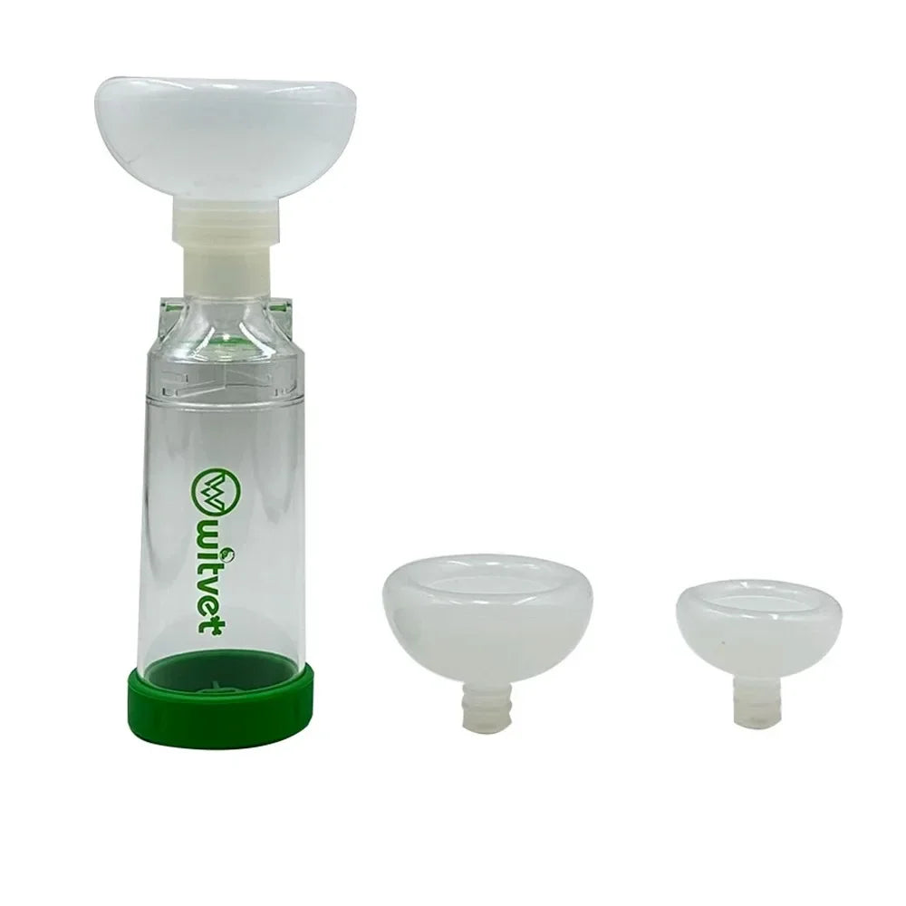 New Pet Feline Cat Dog Aerosol Storage Spacer Assist Inhalation Pump Nebulizer Manual Plastic Silicon Mask Animal