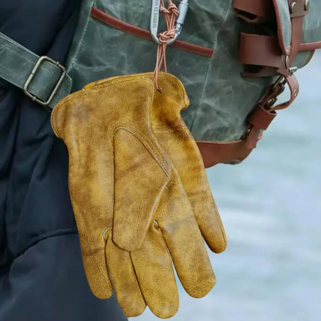 Leather Working Gloves for Gardening,Thornproof Gardening Gloves for Men and Women,Heavy Duty Leather Work Gloves Men