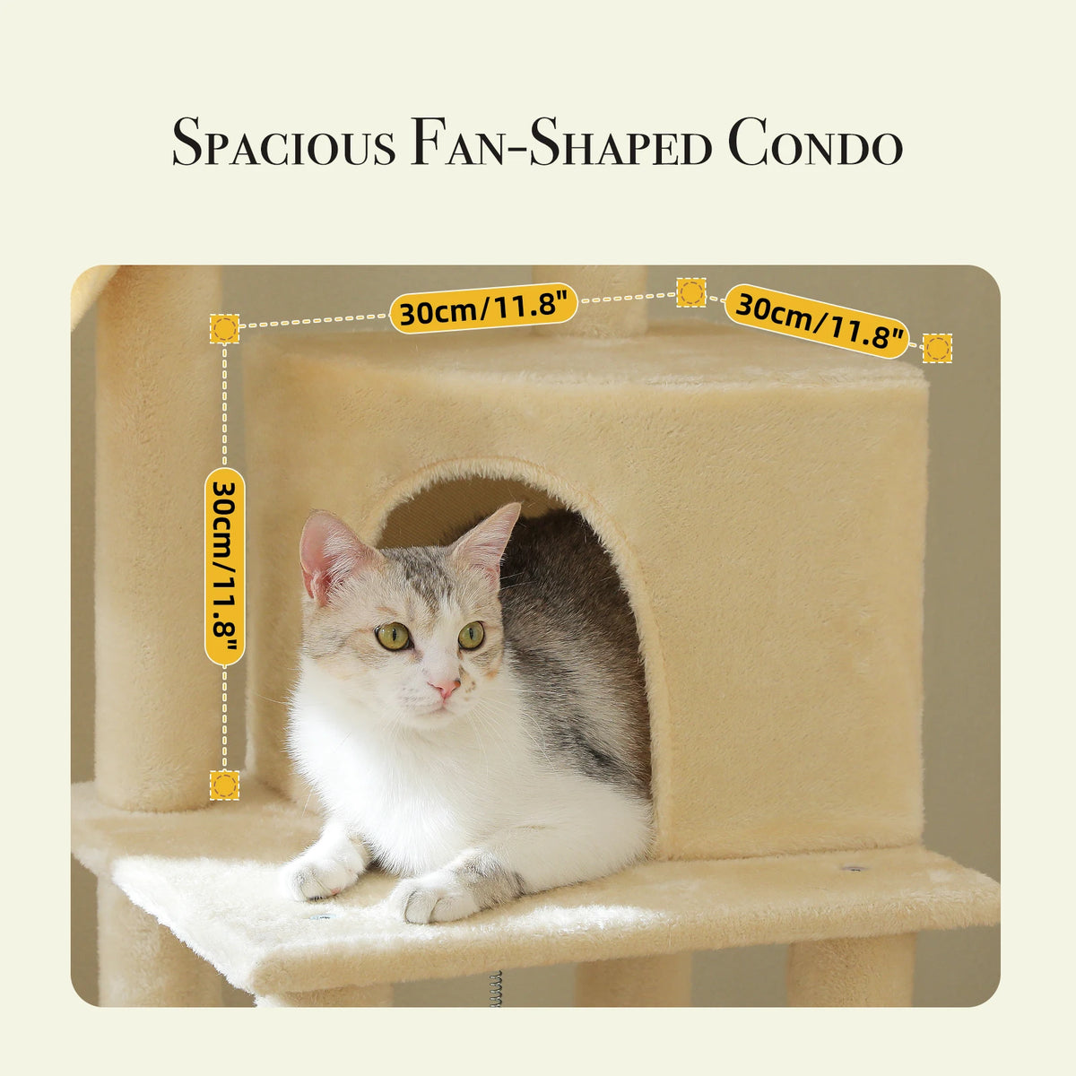 Floor to Ceiling Cat Tree with Sisal Scratching Posts Cozy Condo Hammock Adjustable Height Tall Cat Tower for Indoor Cat Toys