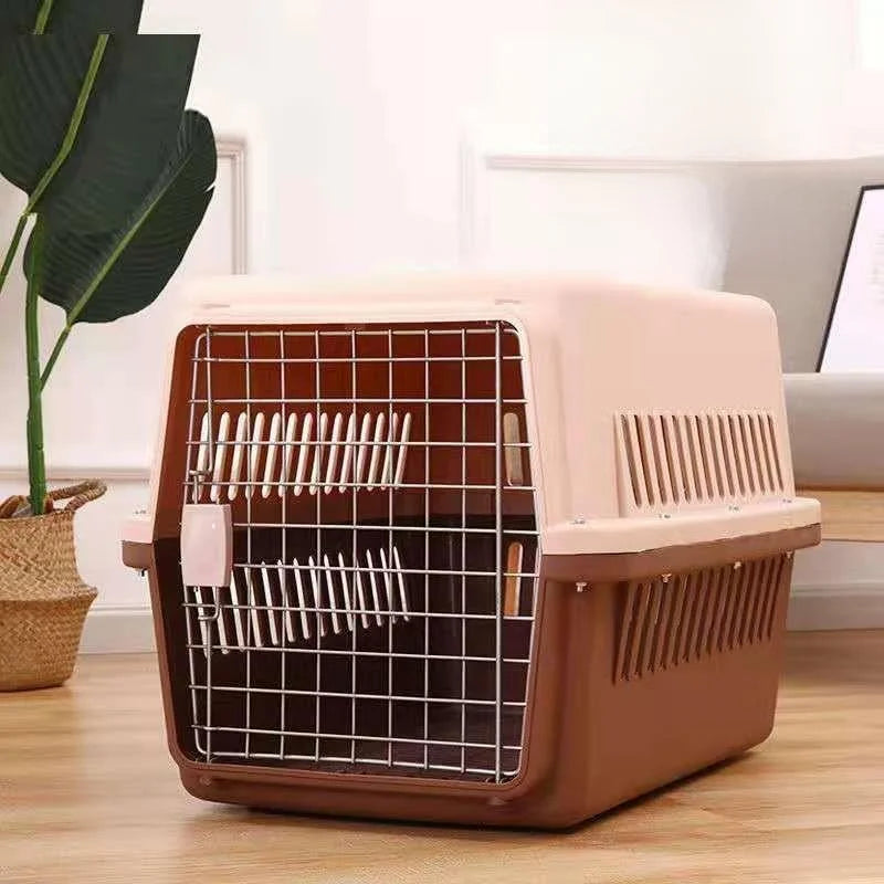 Portable Pet Air Shipping Cage Carrier  Carrier Space Module Travel Dog Car Cargo Small Breed Pet Transport Kennel Cage